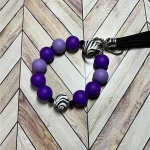 Purple Zebra Wristlet